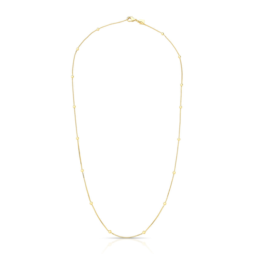 Colar Veneziana com Pontos de Luz em Bolinhas – Banho Ouro 18k