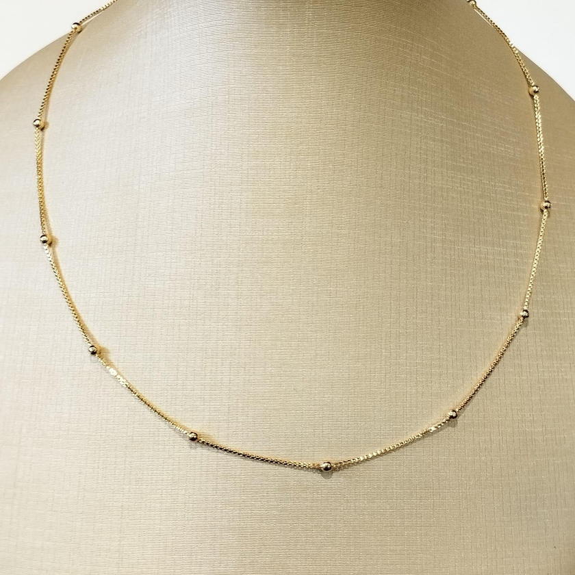 Colar Veneziana com Pontos de Luz em Bolinhas – Banho Ouro 18k
