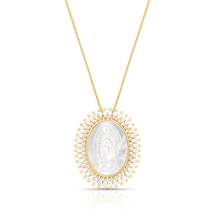 Colar Nossa Senhora de Guadalupe Oval com Cristais – Vivere Selection
