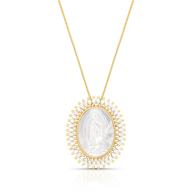 Colar Nossa Senhora de Guadalupe Oval com Cristais – Vivere Selection