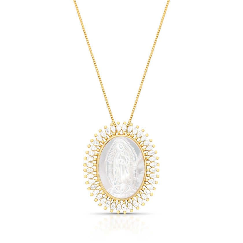 Colar Nossa Senhora de Guadalupe Oval com Cristais – Vivere Selection