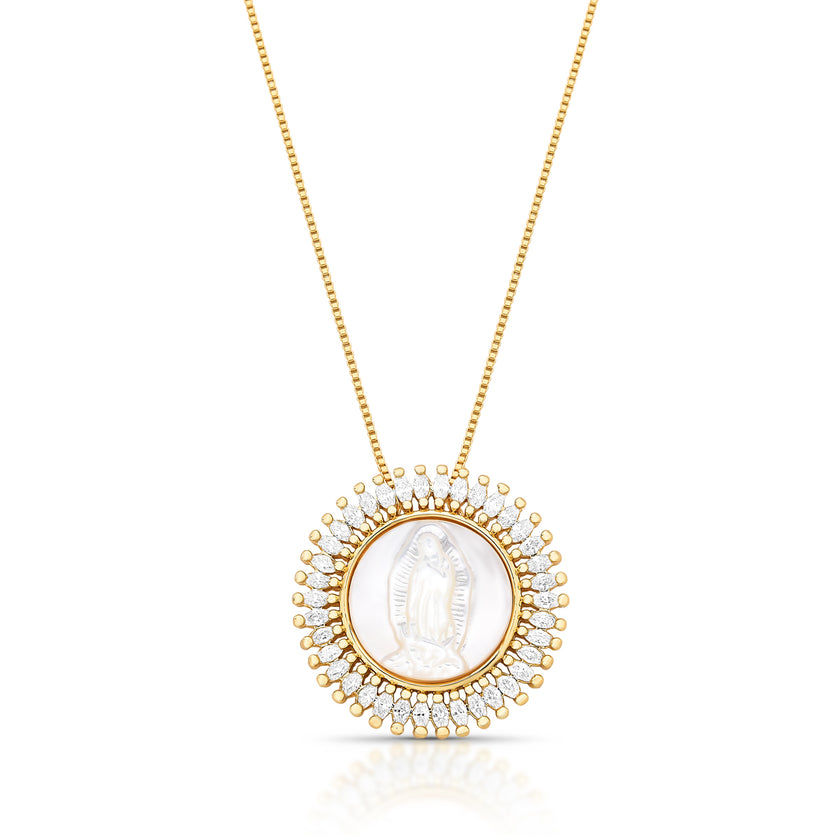 Colar Nossa Senhora de Guadalupe Redondo com Cristais – Vivere Selection