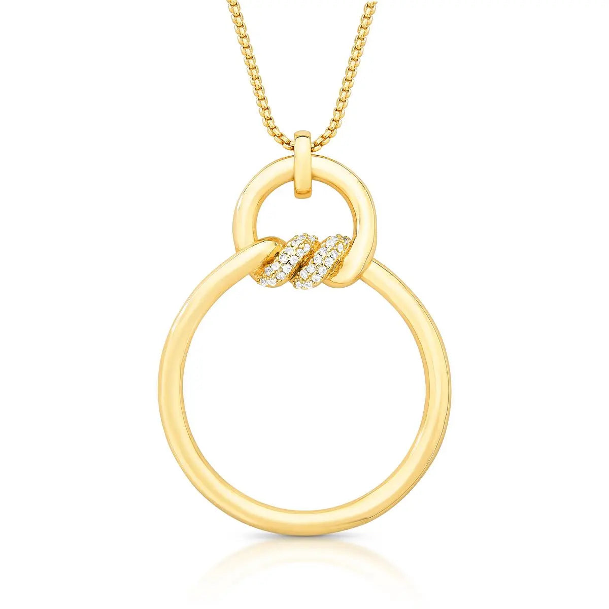 Colar Redondo Vazado com Trançado de Zircônias