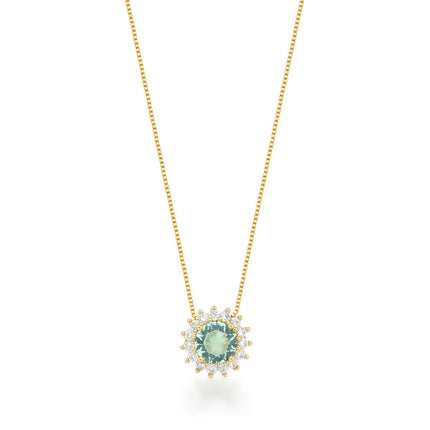 Conjunto Halo Verde com Zircônias