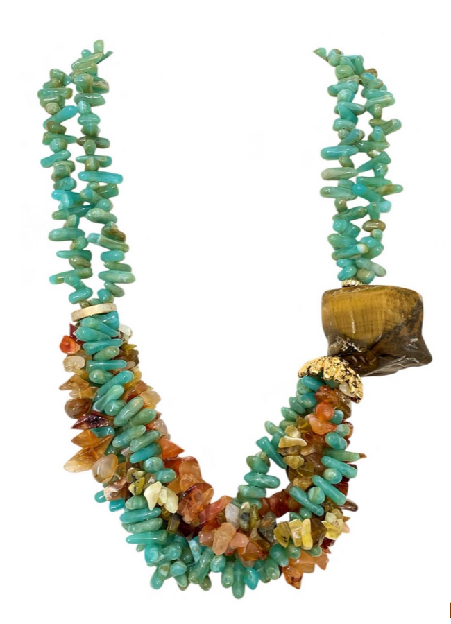 Linha Studio - Colar mix pedras + bruta