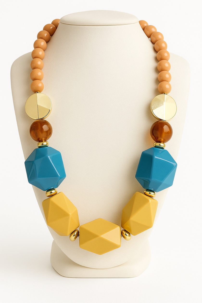 Linha Studio - Colar pedras azuis e verdes