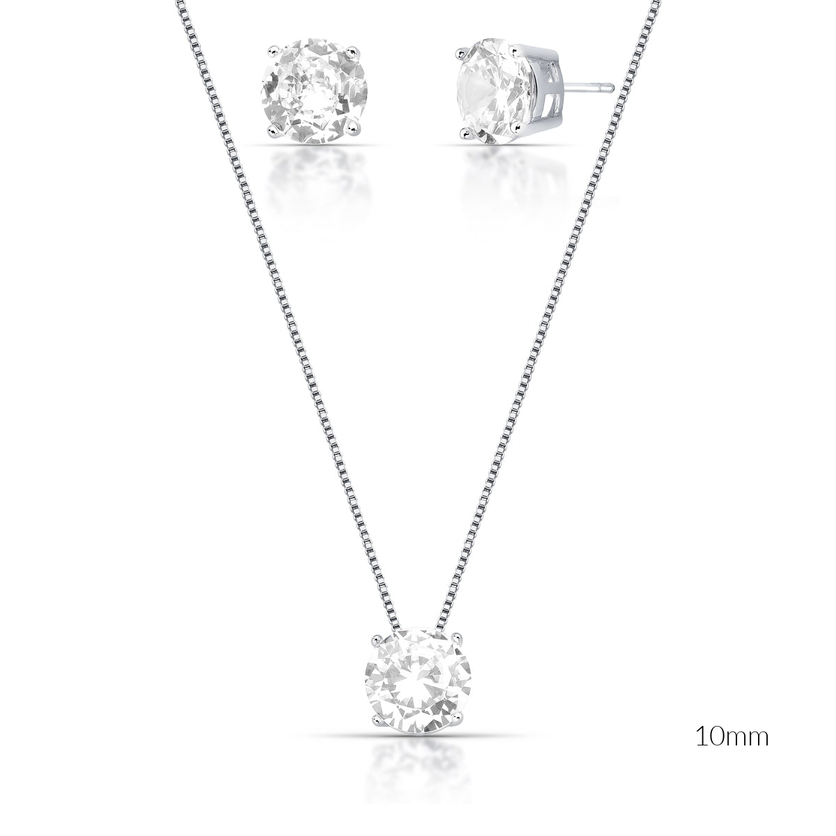 Conjunto Ponto de Luz 10 mm (colar + brincos)