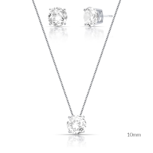 Conjunto Ponto de Luz 10 mm (colar + brincos)