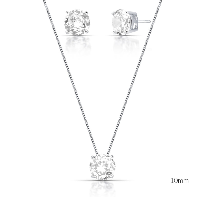 Conjunto Ponto de Luz 10 mm (colar + brincos)