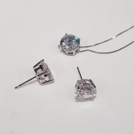 Conjunto Ponto de Luz 10 mm (colar + brincos)