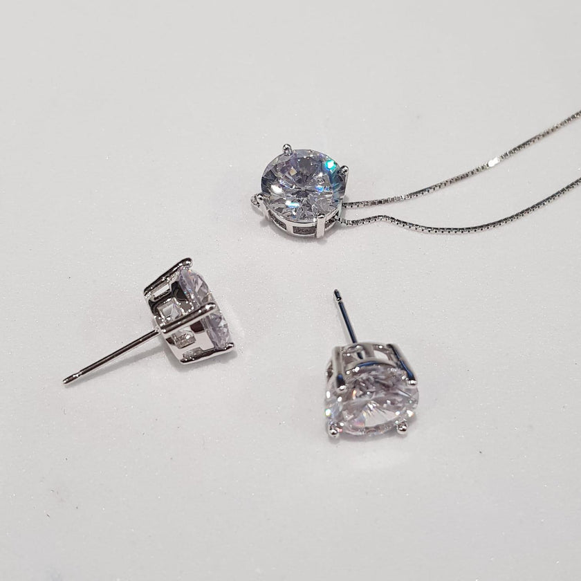 Conjunto Ponto de Luz 10 mm (colar + brincos)