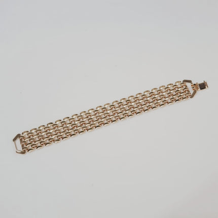 Pulseira Sete Fileiras Lisas & Vazadas | Banho Ouro 18K
