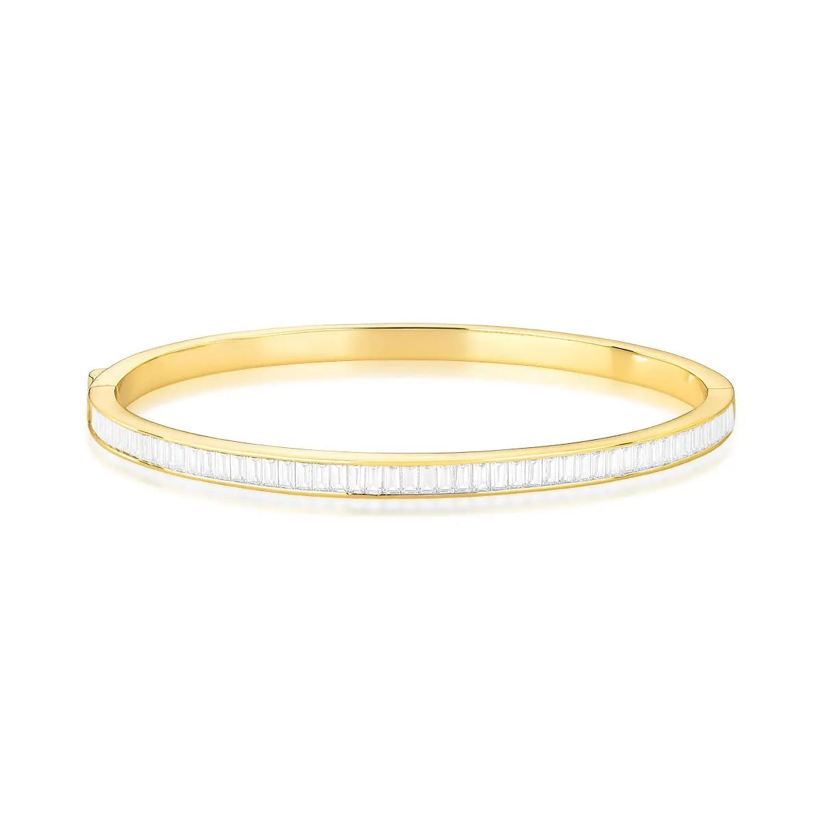 Bracelete ICE Baguete com zircônias em lapidação baguete e banho ouro 18k da coleção ICE VN Collettiva.