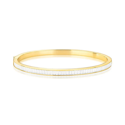 Bracelete ICE Baguete com zircônias em lapidação baguete e banho ouro 18k da coleção ICE VN Collettiva.