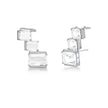 Ear Cuff ICE Cristal com cristais retangulares transparentes e banho em ródio branco da coleção ICE VN Collettiva.
