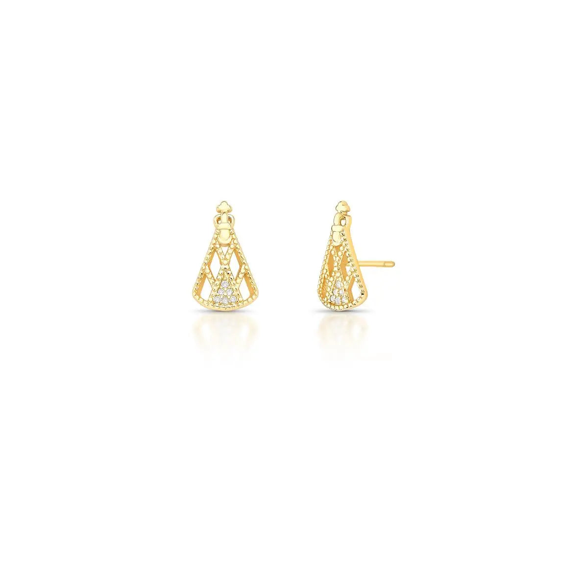 Brinco Nossa Senhora Aparecida com zircônias banho ouro 18k VN Collettiva