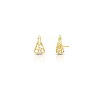 Brinco Nossa Senhora Aparecida com zircônias banho ouro 18k VN Collettiva