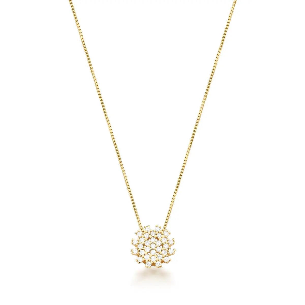 Colar Flor de Luz com pingente floral e banho ouro 18k da coleção Afeto VN Collettiva.