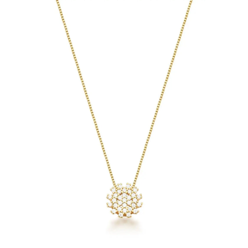 Colar Flor de Luz com pingente floral e banho ouro 18k da coleção Afeto VN Collettiva.