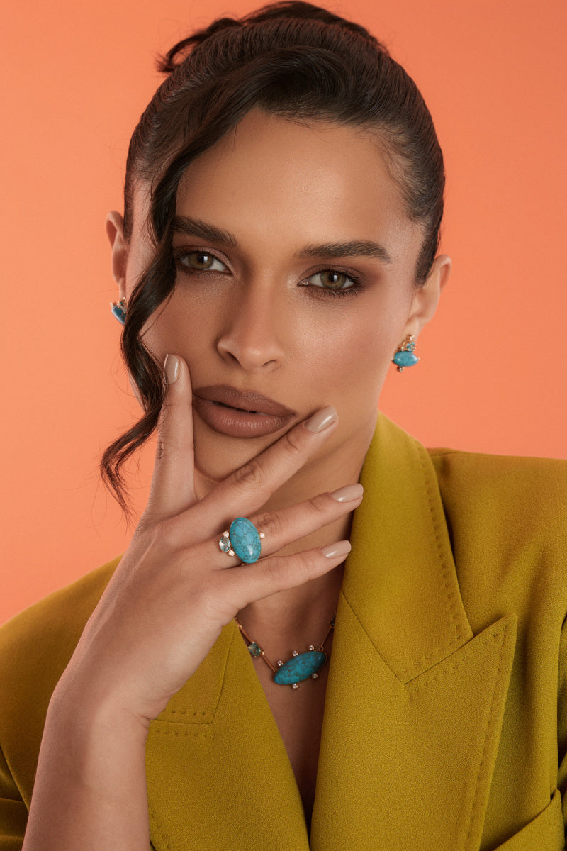 Colar Azul com Cristais | Rota das Águas