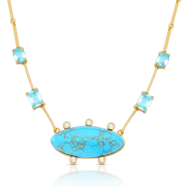 Colar Azul com Cristais | Rota das Águas