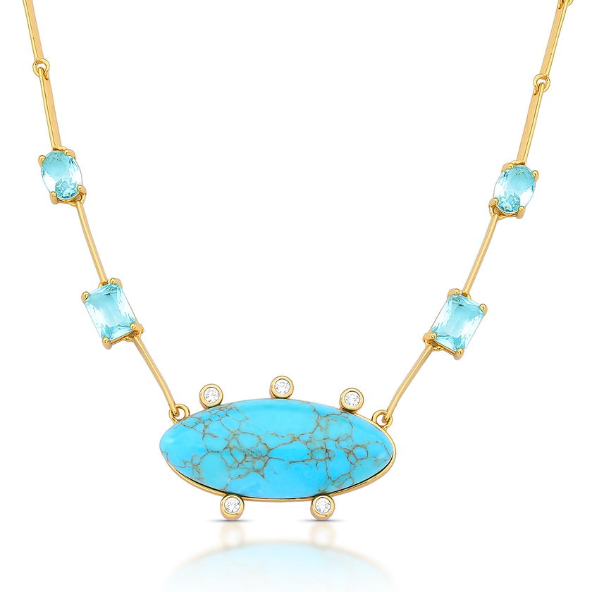 Colar Azul com Cristais | Rota das Águas