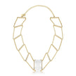 Choker ICE Cristal com cristal retangular transparente, banho ouro 18k e corrente de 30 cm com extensor.