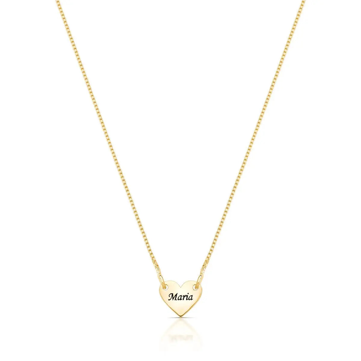 Colar 1 coração personalizado com nome em banho ouro 18k VN Collettiva