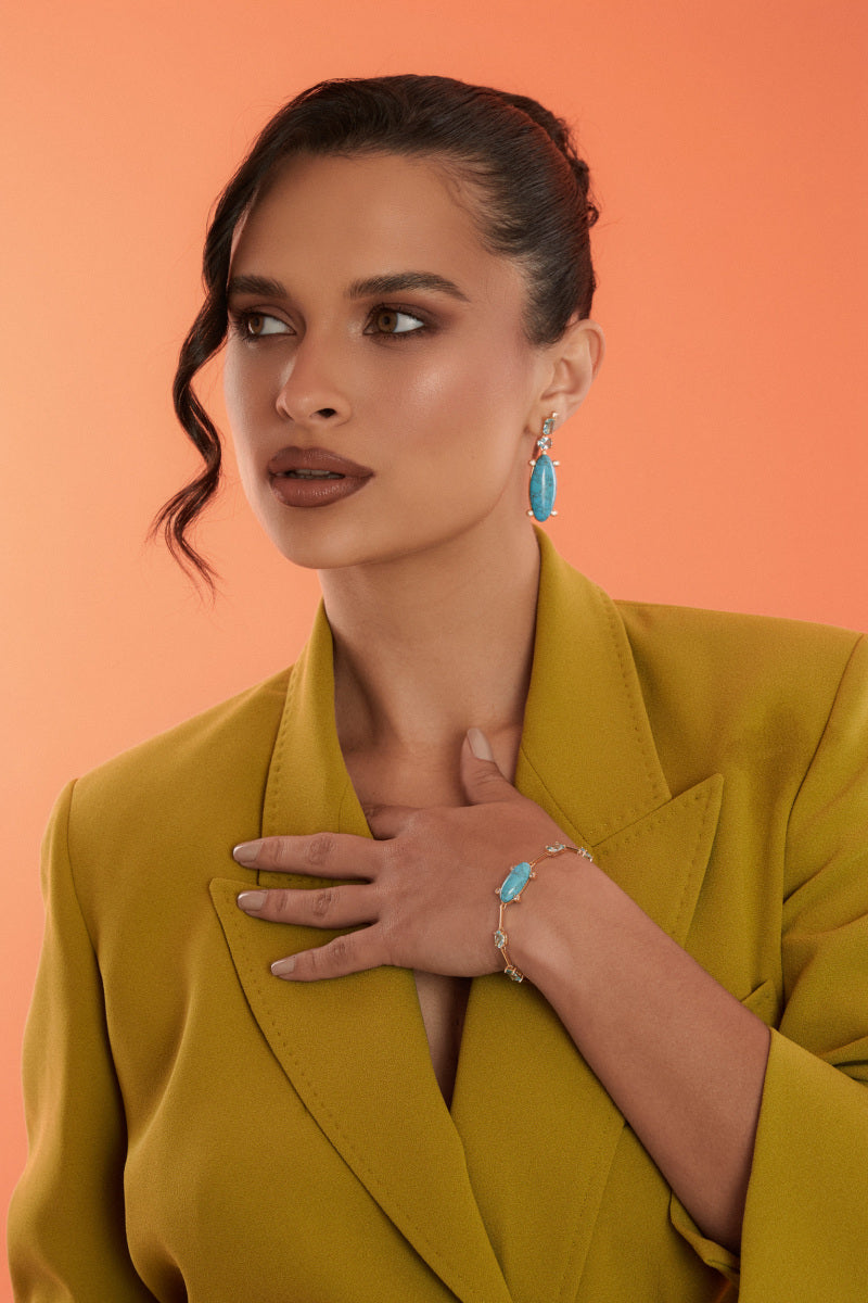 Pulseira Azul com Cristais | Rota das Águas