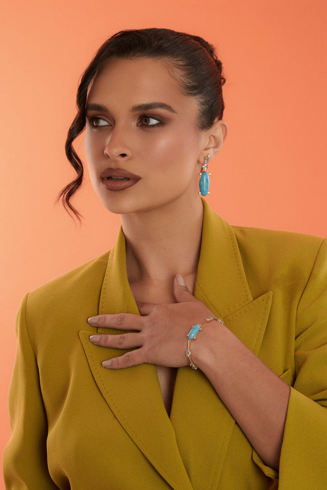 Pulseira Azul com Cristais | Rota das Águas