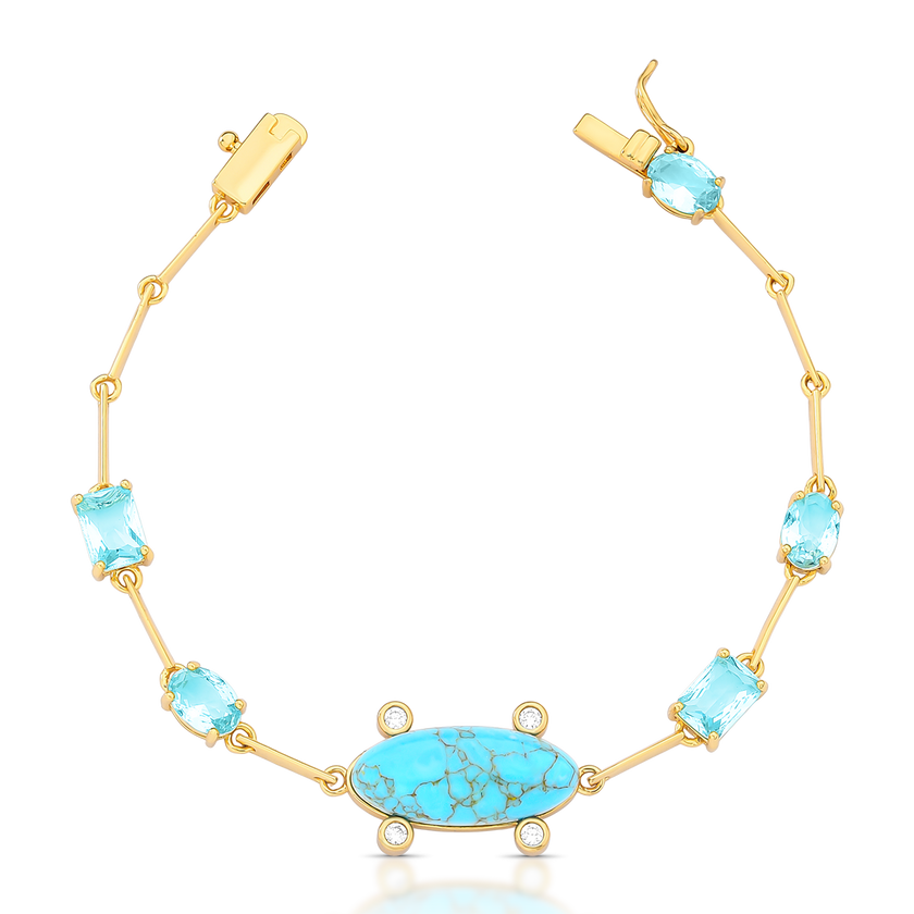 Pulseira Azul com Cristais | Rota das Águas