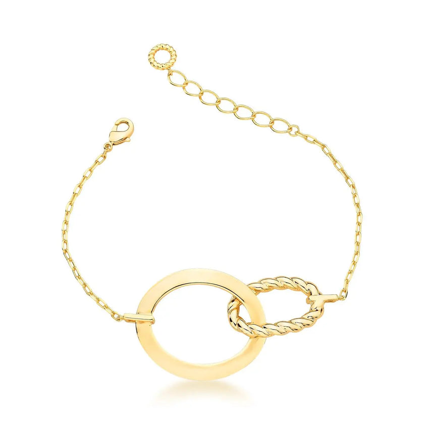 Pulseira com Ovais Lisos e Trançado